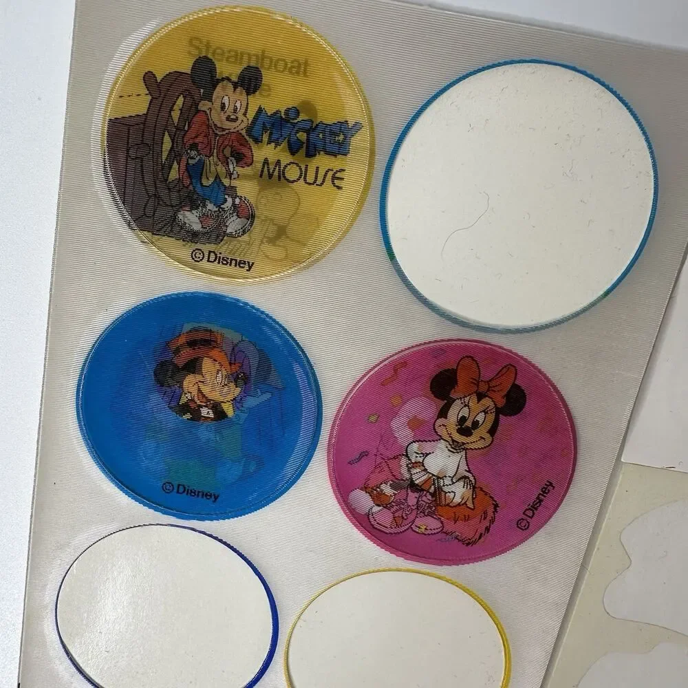 Lot 6 Incomplete Sticker Sheets Vintage & New Disney Hallmark Peanuts Lenticular
